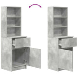 Bedside Cabinet Concrete Grey 39x35x125 cm Engineered Wood 861313