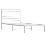 Metal Bed Frame without Mattress with Headboard White 100x200cm 352363