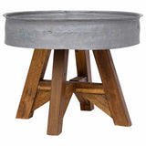 Coffee Table Mixed Recycled Wood 60x45 cm Silver 244511