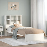 Bookcase Bed without Mattress White 90x200cm Solid Wood Pine 3322388