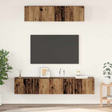 TV Cabinet Set Wall-mounted 4 pcs Old Wood Engineered Wood 3393360