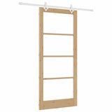 Sliding Door Natural 93 x 211 cm Solid Pine Wood and Glass 3332233