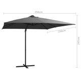 ZNTS Cantilever Garden Parasol with LED lights and Steel Pole 250x250 cm Anthracite 46994