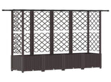 Raised Bed with Trellis and Roof Brown 202 x 40 x 138 cm PP 42032526