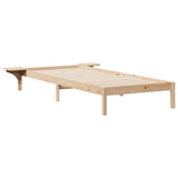 Bed Frame with Side Tables Natural 100 x 220 cm Solid Pine Wood 873244