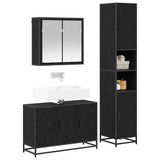 Bathroom Furniture Set 3 pcs Black Oak Engineered Wood 3402398