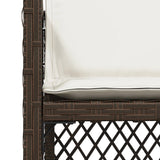 Garden Chairs with Cushions 4 pcs Brown Poly Rattan 364952