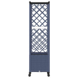 Raised Bed with Trellis and Roof Grey 124.5 x 40 x 142 cm PP 3423031