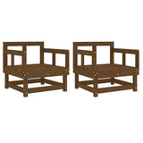 Garden Chairs 2 pcs Honey Brown Solid Wood Pine 825390