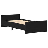 Bed Frame without Mattress Black Oak 100x200 cm Engineered Wood 862366