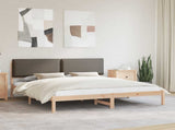 Bed Frame with Upholstered Headboard Taupe 180 x 200 cm 877822
