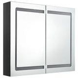 ZNTS LED Bathroom Mirror Cabinet Shining Black 80x12x68 cm 326512