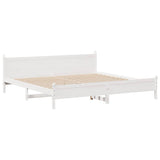 Bed Frame without Mattress White 200x200 cm Solid Wood Pine 3309723