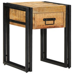 ZNTS Side Table 40x40x50 cm Solid Rough Wood Mango 4016712