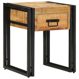 ZNTS Side Table 40x40x50 cm Solid Rough Wood Mango 4016712