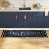 Kitchen Rug Black 180 x 60 cm Velvet 42013431