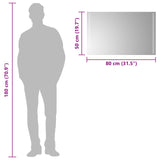 LED Bathroom Mirror Transparent 80 x 50 cm Tempered Glass 42045798