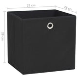 Storage Boxes 10 pcs Non-woven Fabric 28x28x28 cm Black 325189