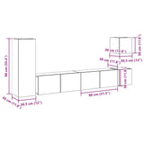 5 Piece TV Cabinet Set Wall-mounted Artisan Oak Engineered Wood 3329200