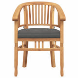 Chair with Cushion 2 pcs Brown 63 x 58 x 89 cm Solid Teak Wood 42008385