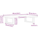 Basin Shelf Wall Mounted Steel and Solid Wood Beech 3302356