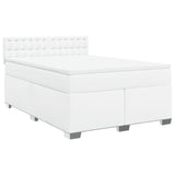 Box Spring Bed with Mattress White 140x190 cm Faux Leather 3286121