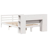 Bookcase Bed without Mattress White 150x200 cm King Size Solid Wood Pine 3321855
