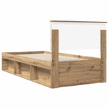 Bed Frame Artisian Oak 90 x 190 cm Solid Pine Wood 3410662