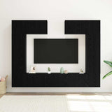 TV Cabinet Set 6 pcs Black oak 100 x 30 x 30 cm Engineered wood 3332583