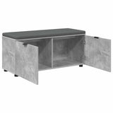 Hall Bench with Cushion Concrete Grey 100 x 38 x 46 cm 891491