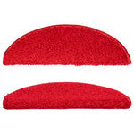 Stair Mats 10 pcs 56x17x3 cm Red Half Round 149797