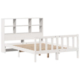 Bookcase Bed without Mattress White 140x190 cm Solid Wood Pine 3321697