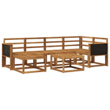 Outdoor Sofa Set 7 pcs Natural Solid Acacia Wood 3385360