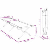 Folding Camping Bed Manual Black 193 x 69 x 45 cm Oxford fabric 42003175