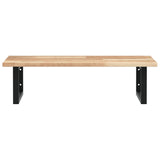 Basin Shelf Wall Mounted Steel and Solid Wood Acacia 3302785