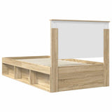 Bed Frame with Headboard Sonoma 100 x 200 cm Solid Pine Wood 3411048