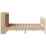 ZNTS Bed Frame without Mattress 140x190 cm Solid Wood Pine 3323272