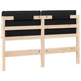 Upholstered Headboard Natural and Black 140 cm Solid Pine Wood 880015