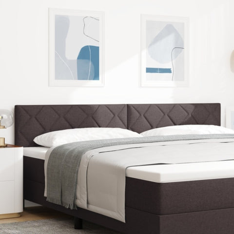 ZNTS LED Headboard Diamond Blocks Design Dark Brown 200 cm Fabric 3338255