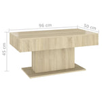 ZNTS Coffee Table Sonoma Oak 96x50x45 cm Engineered Wood 806834