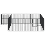 Dog Playpen 16 Panels Black Galvanised Steel 3209559