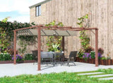 3 x 3 m Retractable Roof Pergola - Natural Wood Finish T3398P328499
