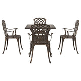 Garden Table Set 5 pcs Bronze Cast Aluminium 3334760