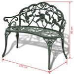 ZNTS Garden Bench 100 cm Cast Aluminium Green 42166