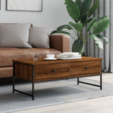 Coffee Table Brown Oak 101x49x39.5 cm Engineered Wood 837741