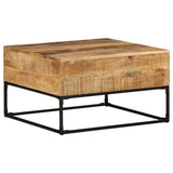 ZNTS Coffee Table 68x68x41 cm Rough Mango Wood 320817