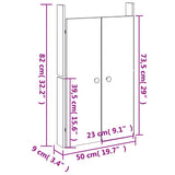 Outdoor Kitchen Doors MEPPEL 2 pcs White 50x9x82 cm Solid Wood Pine 832360