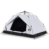 Camping Tent Dome 3-Person White Blackout Fabric Quick Release 4004196