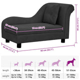 Dog Sofa with Pillow Black 83x44x44 cm Plush 171102