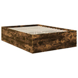 Bed Frame Smoked Oak 140 x 190 cm Engineered Wood 3408575